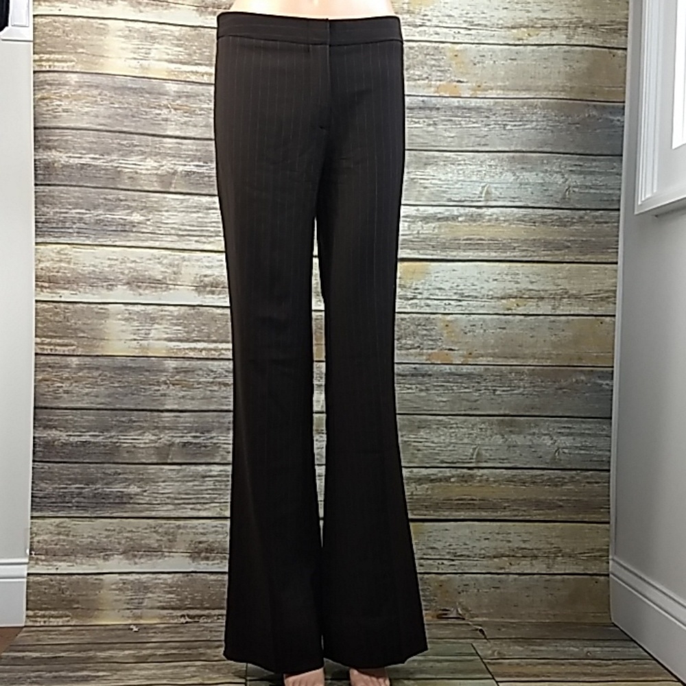 BCBGMaxAzria Brown Pinstriped Pants